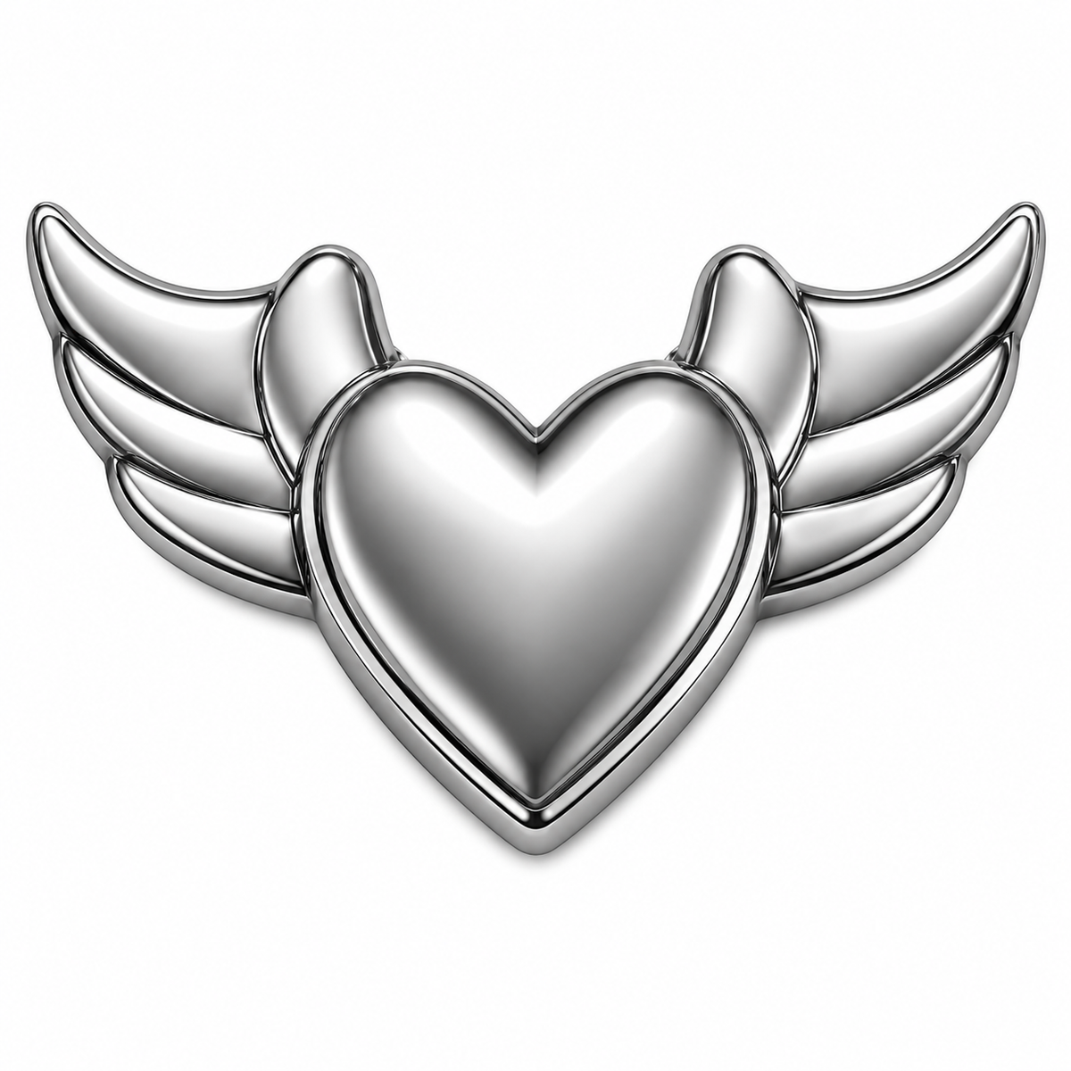 Silver wings with hearts