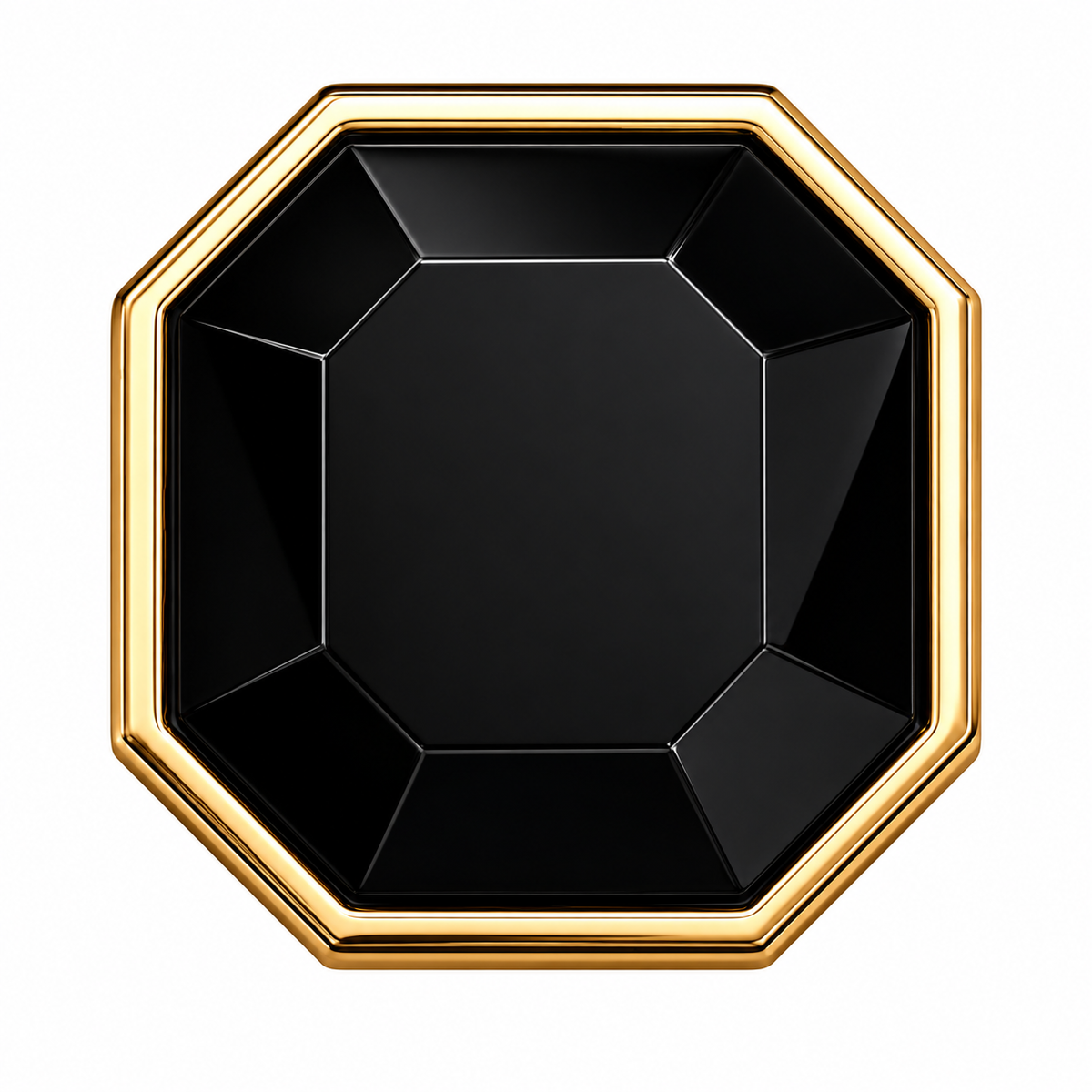 Eight-sided black diamond gemstone