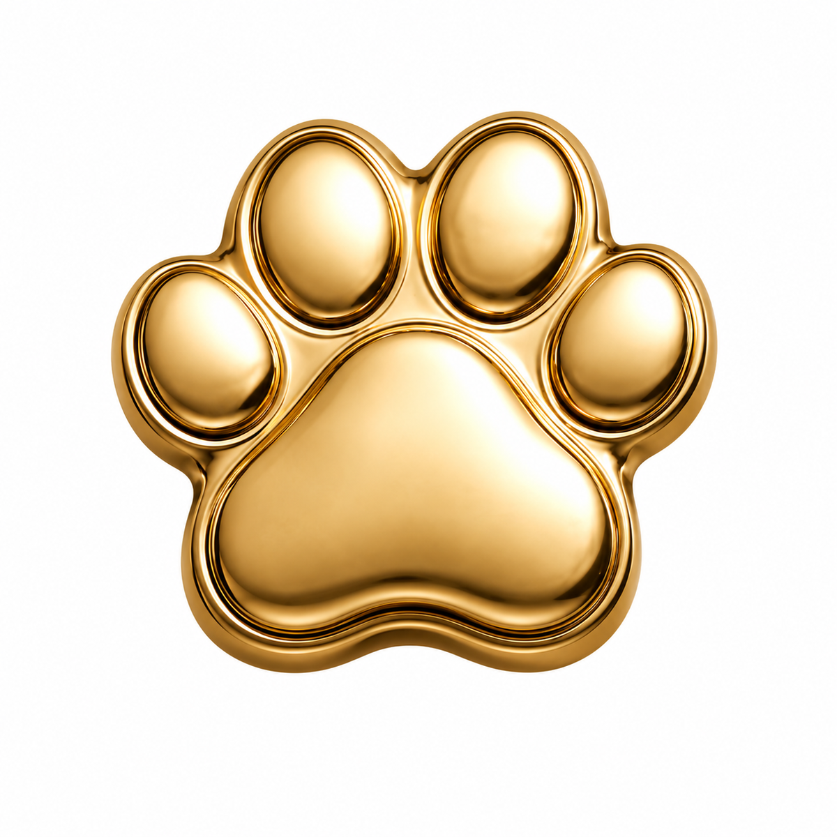 Golden dog paw print